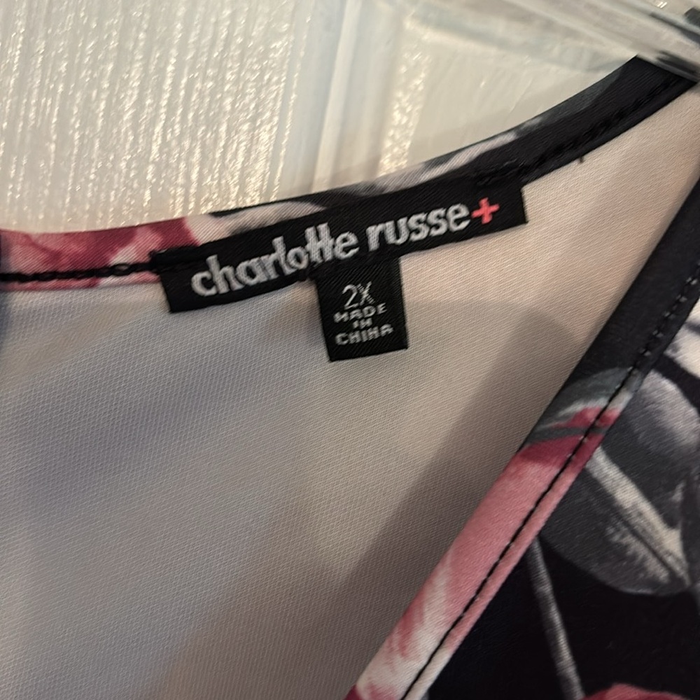 Charlotte Russe Plus Floral Peplum Dress Size 2x - Picture 5 of 6